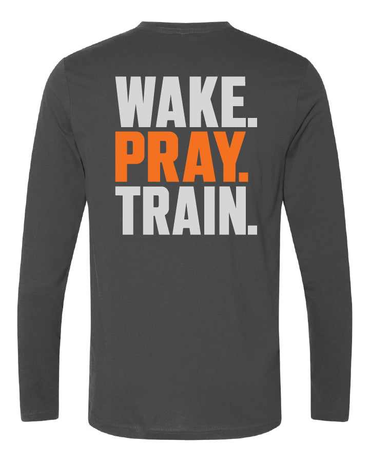 Wake, Pray, Train, Long Sleeve Shirt  - emPower