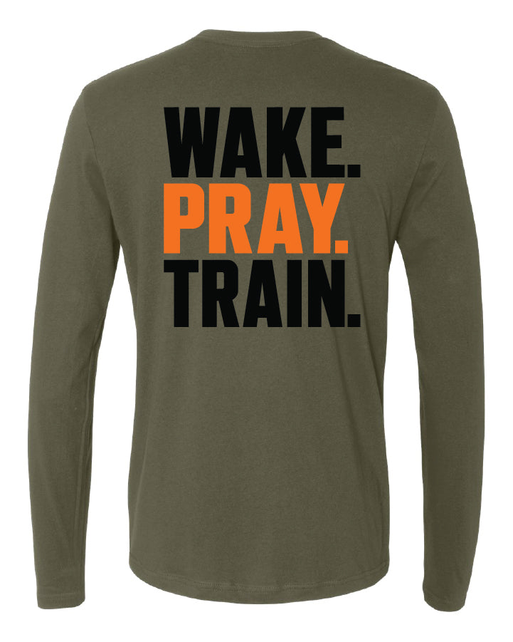 Wake, Pray, Train, Long Sleeve Shirt  - emPower